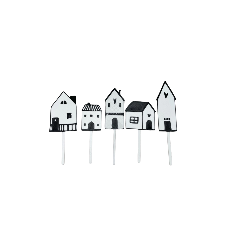 Set 5 ks - Domečky do květináčů