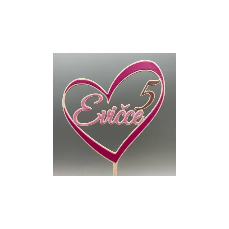 Jméno s číslem na přání - v srdíčku