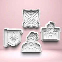 Rytíř a hrad - set 4 ks