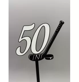 Hokejka s pukem + číslo na...