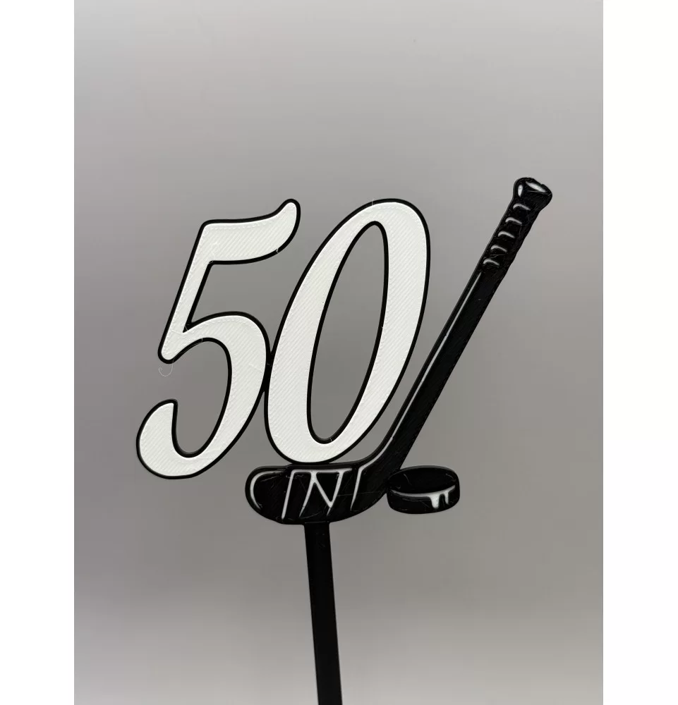 Hokejka s pukem + číslo na přání